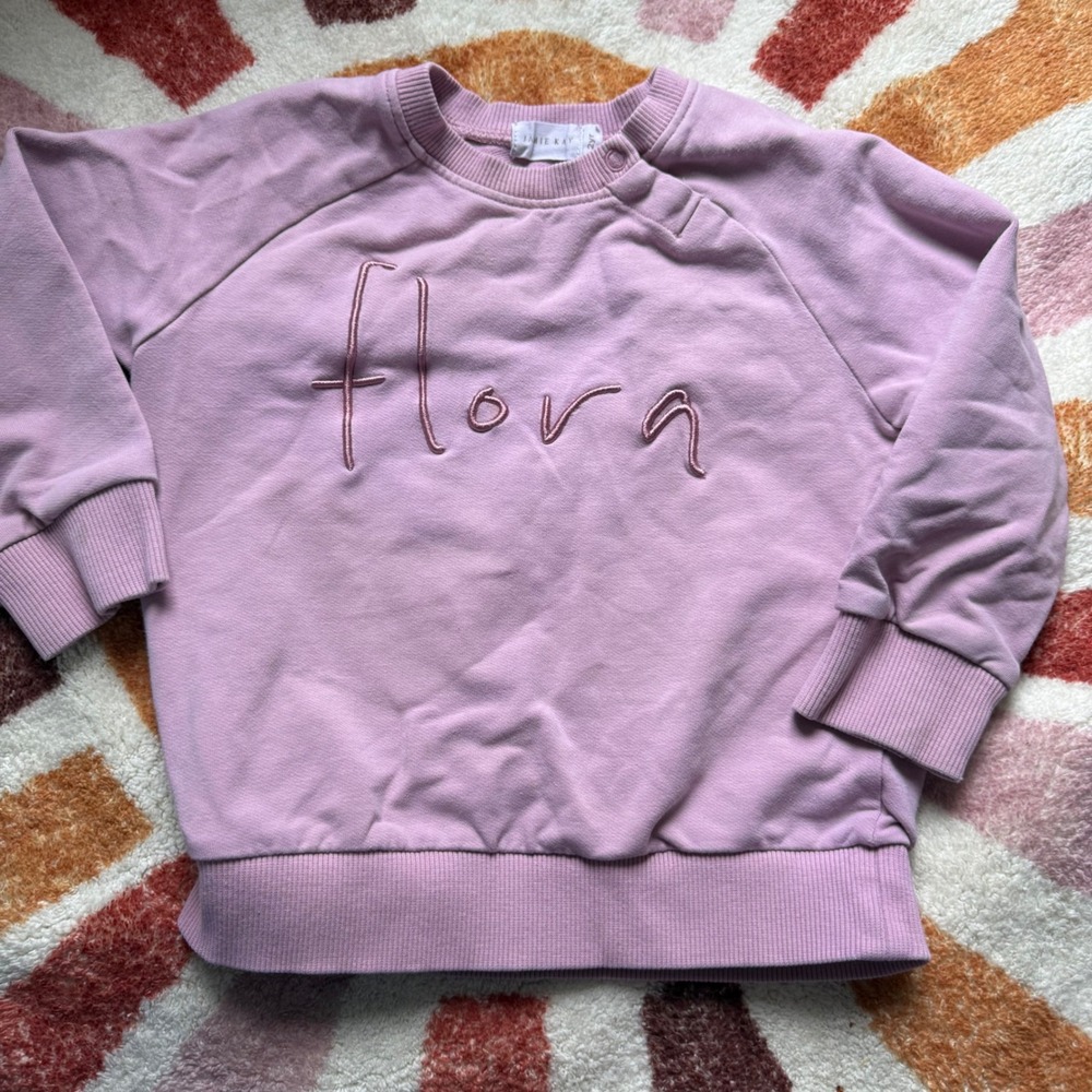 Jamie Kay  Flora Embroidered‎ Sweatshirt – Dusty Lilac Pink size 2 years 2y